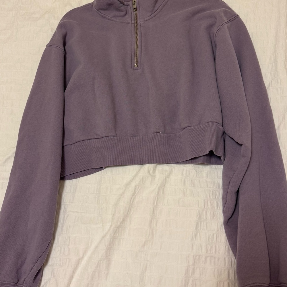 Aritzia Lavender Cropped quarter zip